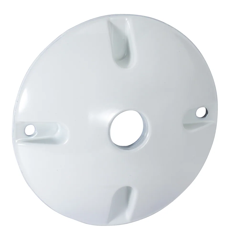 TAPA REDONDA RESISTENTE A LA INTEMPERIE 1 AGUJERO 1/2" BLANCO