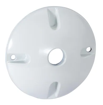 TAPA REDONDA RESISTENTE A LA INTEMPERIE 1 AGUJERO 1/2" BLANCO