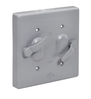 TAPA RESISTENTE A LA INTEMPERIE PARA INTERRUPTOR BASCULANTE DE SERVICIO PESADO PARA 2 CAJAS