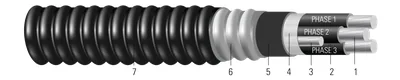 Cable de potencia 3/C CSA TECK 90 1000V de aluminio