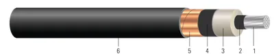 Aluminio compacto 15kV con aislamiento NLEPR 133% IL, cubierta SIM-PVC negra. MV 105 - Apto para charola - Resistente a la luz solar - Para enterramiento directo