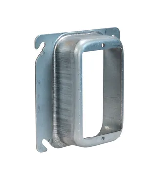 4" Square One Gang Device Ring - 1" Raised