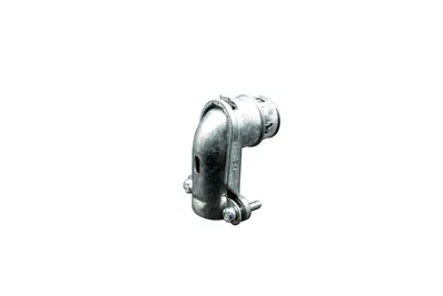 TAMAÑO 3/8" COMERCIAL CONECTOR MC TIPO SNAP 90 GRADOS ZINC COLADO A PRESIÓN TAMAÑO KO 1/2" RANGO DE CABLE: 0.445" - 0.610"