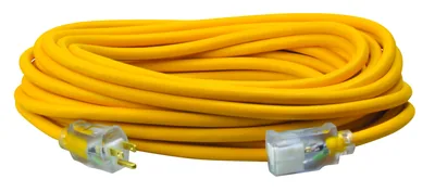 SOUTHWIRE, POLAR SOLAR 12/3 SJEOOW 50' AMARILLO EXTENSIÓN ELÉCTRICA PARA EXTERIORES CLIMA FRÍO CON INDICADOR DE LUZ DE ENERGÍA