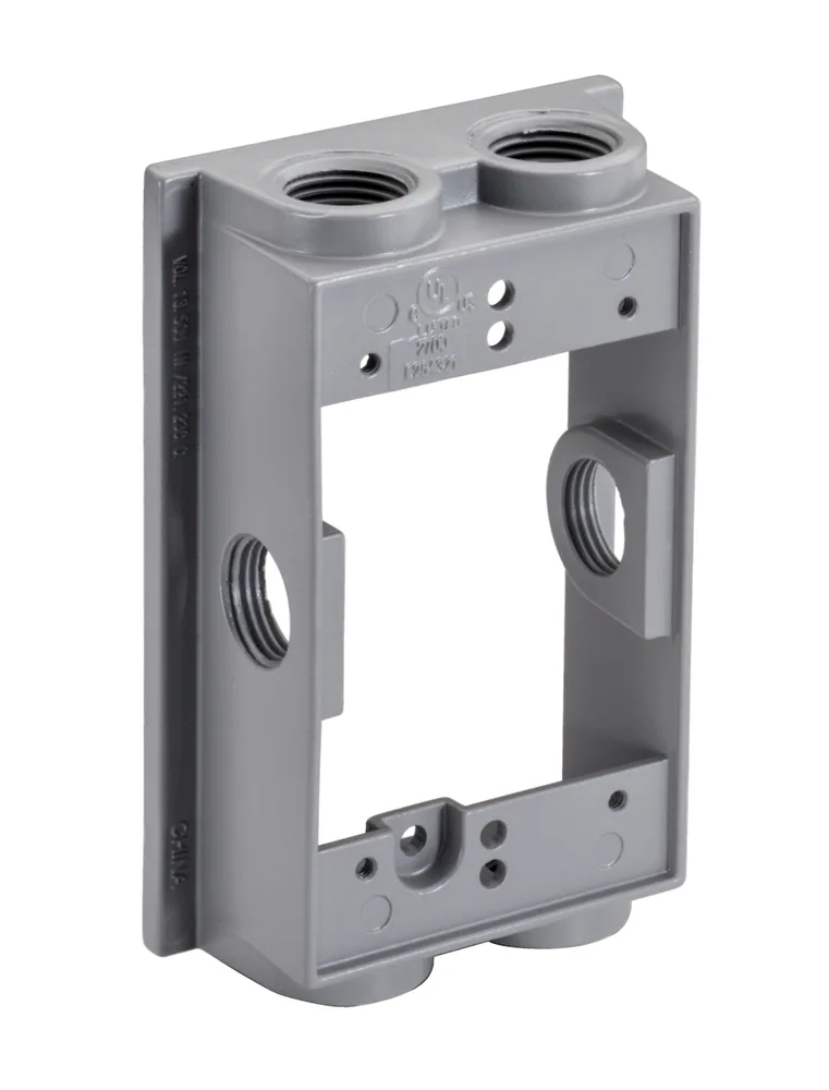 3/4" 6-HOLE 1-GANG WP EXTENSION RING GRY