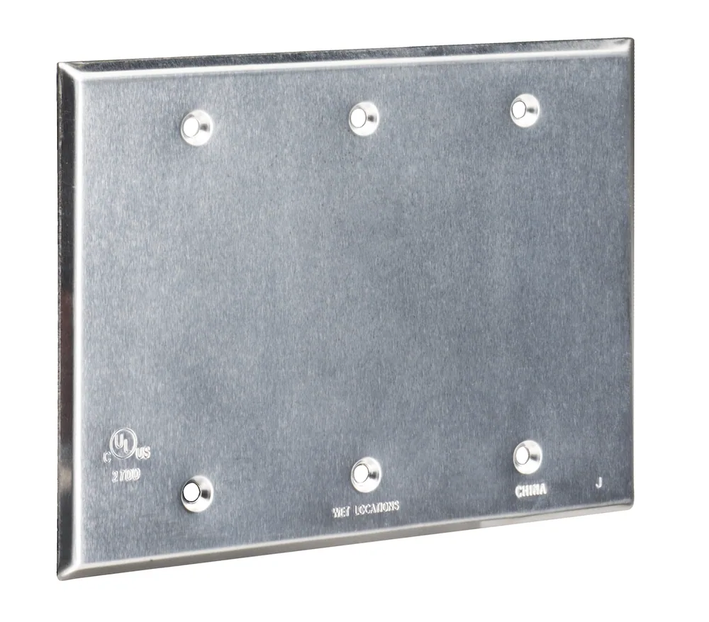 TAPA INTEMPERIE 3 SALIDAS EN BLANCO GRIS