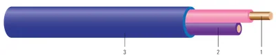 16 SOL CU 2 CONDUCTORES ROSA/MORADO CL2 FORRO PVC AZUL CLARO 1000 FT