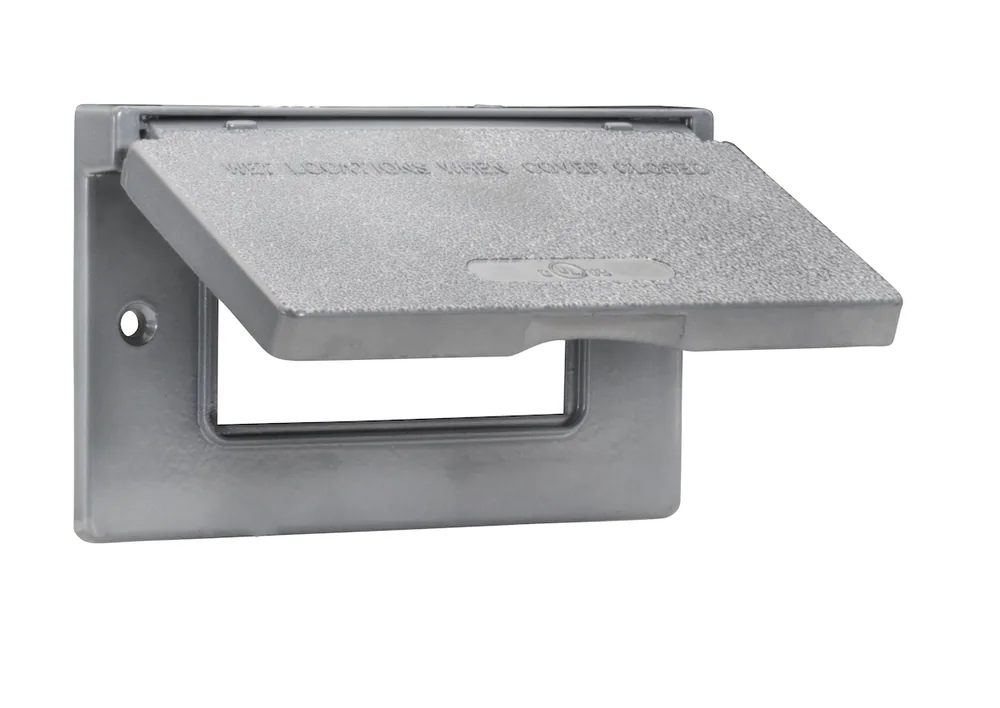 TAPA INTEMPERIE GFCI 1 SALIDA HORIZONTAL GRIS
