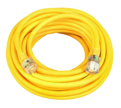 SOUTHWIRE, 10/3 SJTW 100' AMARILLO EXTENSIÓN ELÉCTRICA EXTERIOR CON INDICADOR DE ENERGÍA