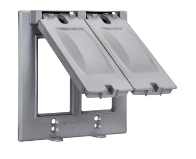 TAPA PROTEGIDA CONTRA INTEMPERIE DOBLE GFCI (2) GRIS