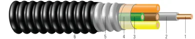Armorlite® Tipo MC THHN/THWN conductor de cobre calibre de circuito con chaqueta de PVC colores 277/480V. Libre de silicona