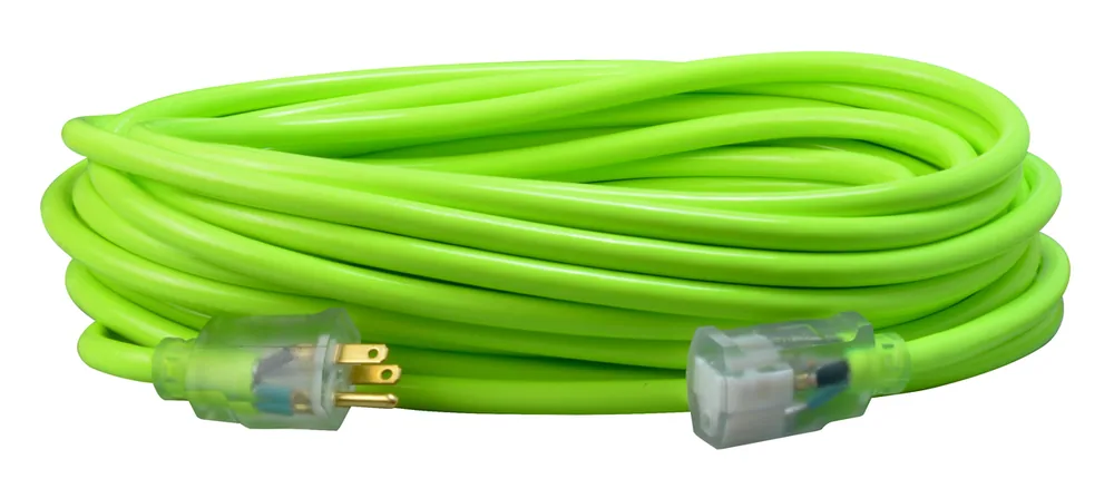 SOUTHWIRE, 12/3 SJTW 50' EXTENSIÓN ELÉCTRICA PARA EXTERIORES VERDE COOL CON INDICADOR DE ENERGÍA