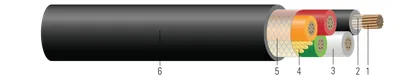 Cable de Grado Industrial 5/C CU 2000V EPDM/CPE Tipo W 90 °C. Aprobado por MSHA