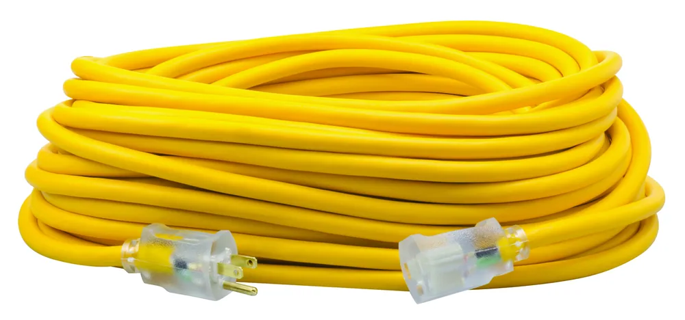 SOUTHWIRE, POLAR SOLAR 12/3 SJEOOW 100' YELLOW OUTDOOR COLD WEATHER EXTENSION CORD WITH POWER LIGHT INDICATOR