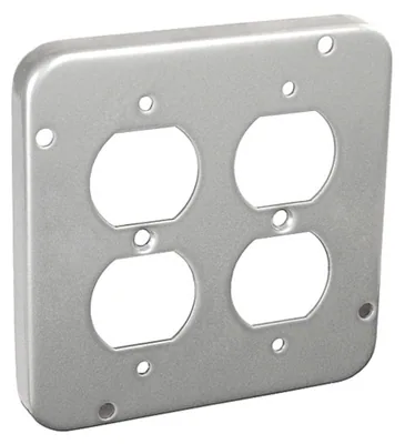 Tapa Industrial Cuadrada 4-11/16", Levantada 1/2" - (2) Duplex
