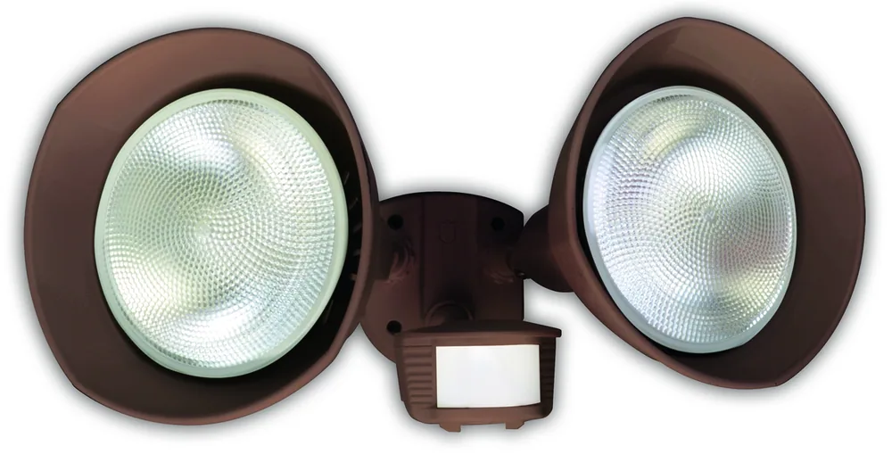 LUZ DE SEGURIDAD TWIN HEAD CON SENSOR DE MOVIMIENTO 180DEG CON PROTECTORES DE BOMBILLA