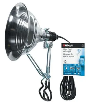 LÁMPARA DE PINZA CON CORD DE 12'; REFLECTOR 8.5" Y PINZA DE SERVICIO PESADO