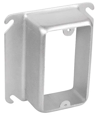 4" Square One Gang Device Ring - 1-1/2" Raised