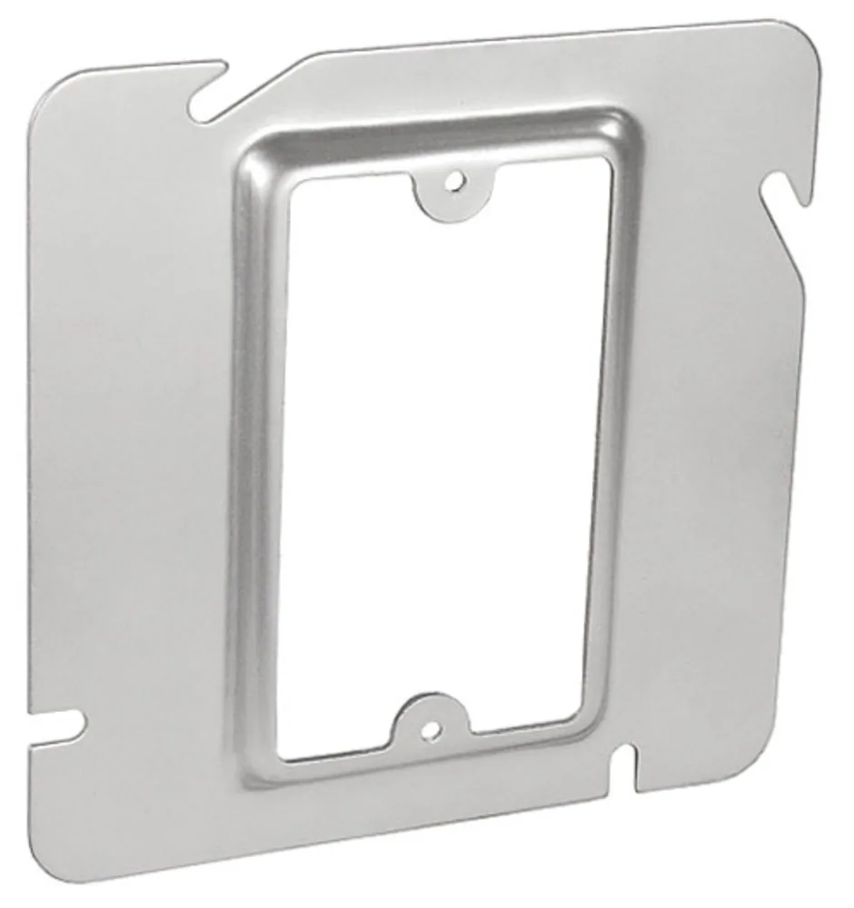 4-11/16" Square One Gang Device Ring - 1/4" Raised