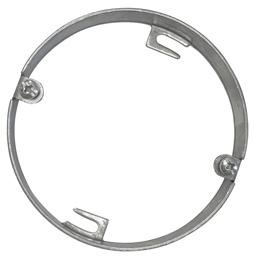 Anillo de Extensión para Caja Redonda Pan 4", 1/2" Profundidad - Embutida, Orejas de Fijación 2-3/4" O.C.