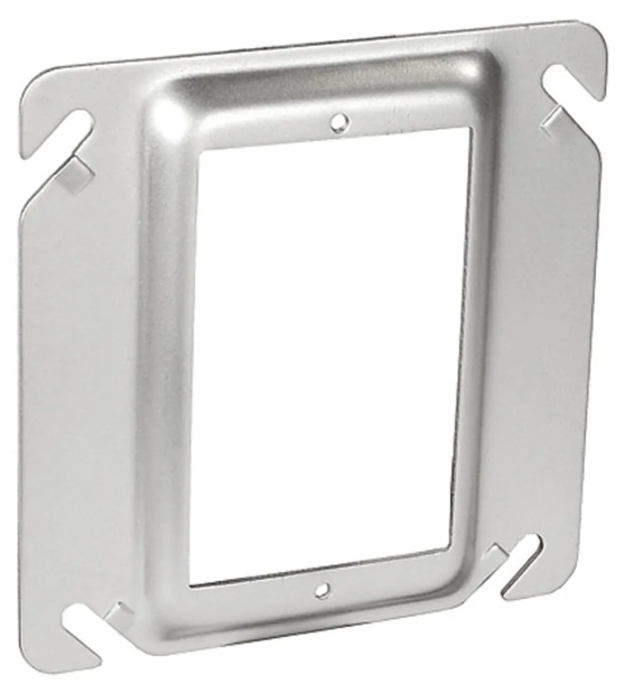 4" Square One Gang Device Ring - 1/4" Raised