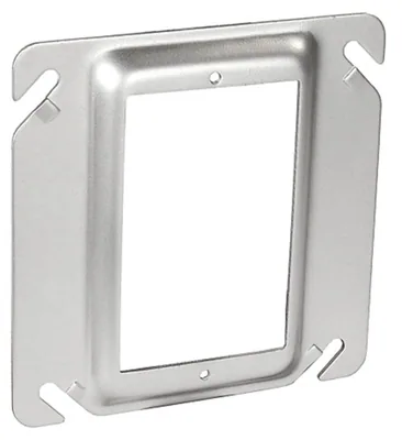4" Square One Gang Device Ring - 1/4" Raised