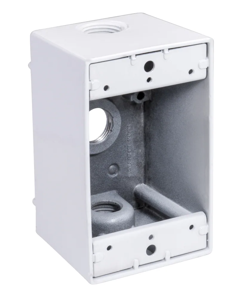 3/4" 3-HOLE 1-GANG DEEP WP BOX WHT