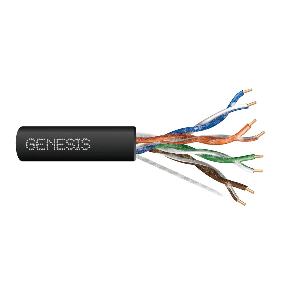 24/4P SOL CU CAT5e UTP PP NEGRO GEN 1000 FT