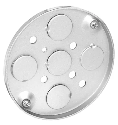 Caja Redonda Pan 4", 1/4" Profundidad - Embutida con KO's para Tubo Conduit, Orejas de Fijación 2-3/4" O.C.