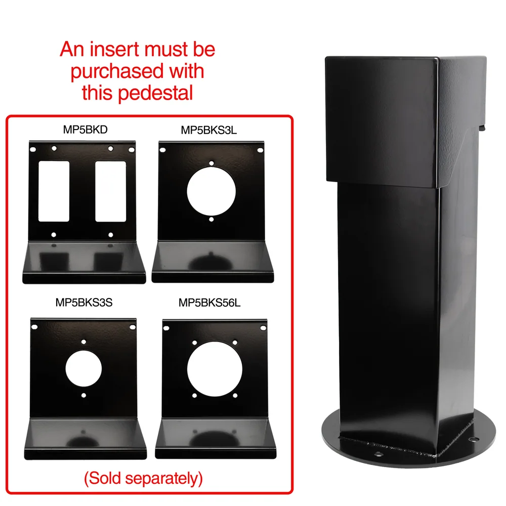 PEDESTAL-2-GANG,18",BLACK