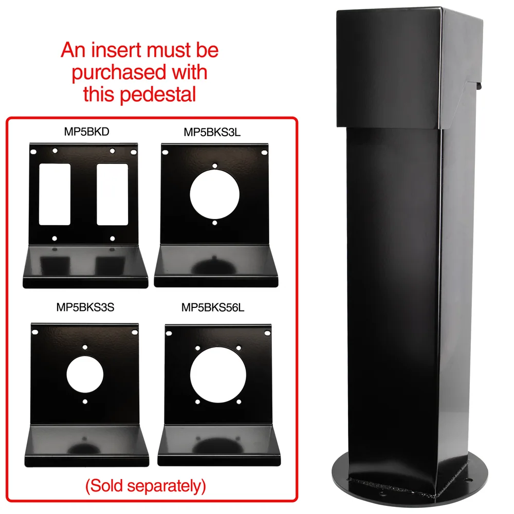 PEDESTAL-2-GANG,24",BLACK