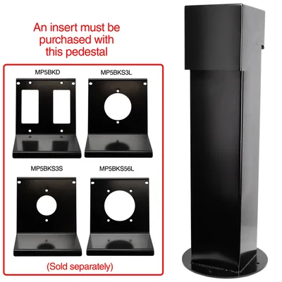 PEDESTAL-2-GANG,24",BLACK