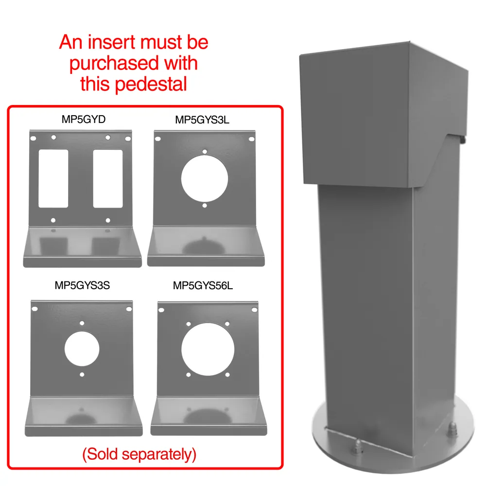 PEDESTAL-2-GANG,18",GRAY