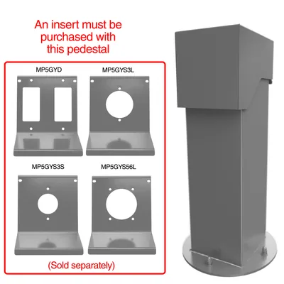 PEDESTAL-2-GANG,18",GRAY