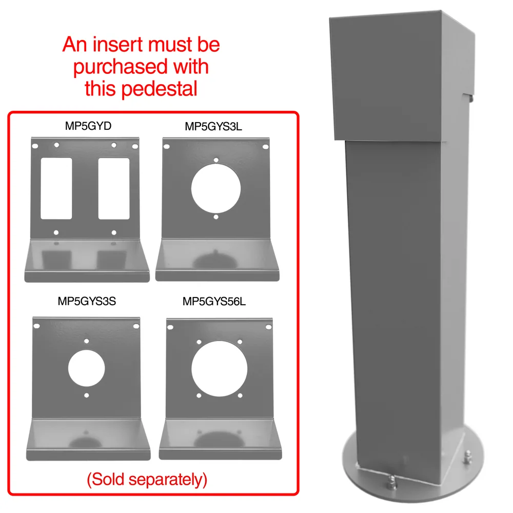 PEDESTAL-2-GANG,24",GRAY