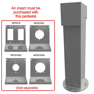 PEDESTAL-2-GANG,24",GRAY
