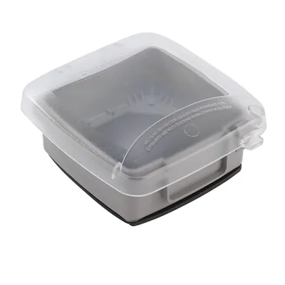 TAPA A PRUEBA DE INTEMPERIE, DOBLE GANCHO, 2.25 TRANSPARENTE