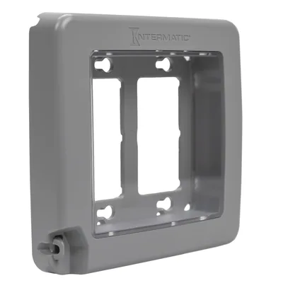 TAPA A PRUEBA DE INTEMPERIE PERFIL BAJO, DOBLE, GRIS