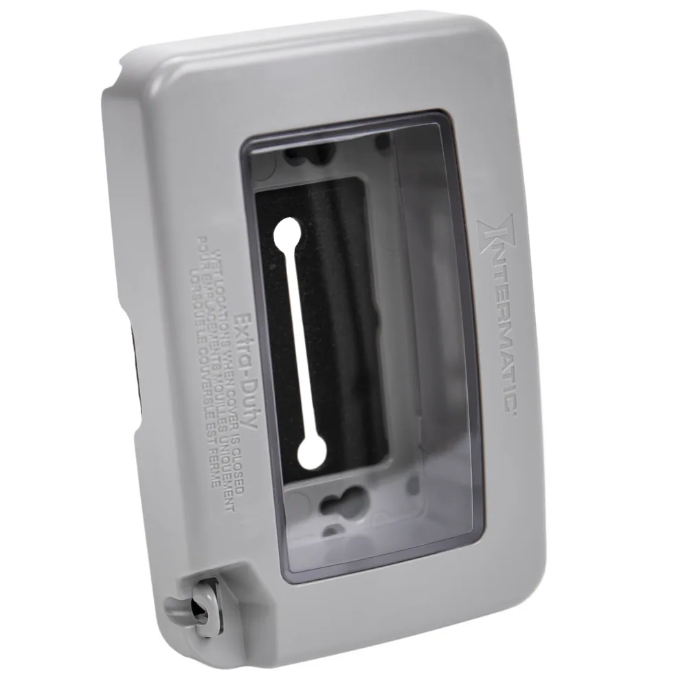 TAPA A PRUEBA DE INTEMPERIE PERFIL BAJO, EXTRA DUTY, CAJA SENCILLA, GRIS