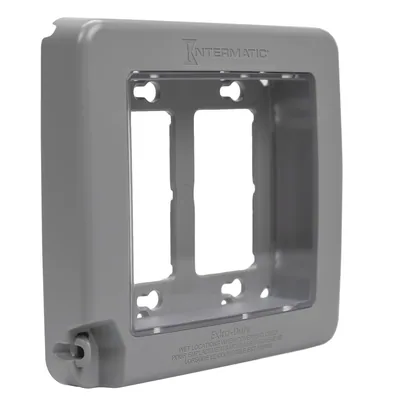 TAPA A PRUEBA DE INTEMPERIE PERFIL BAJO, SERVICIO EXTRA PESADO, DISPOSITIVO DOBLE, GRIS