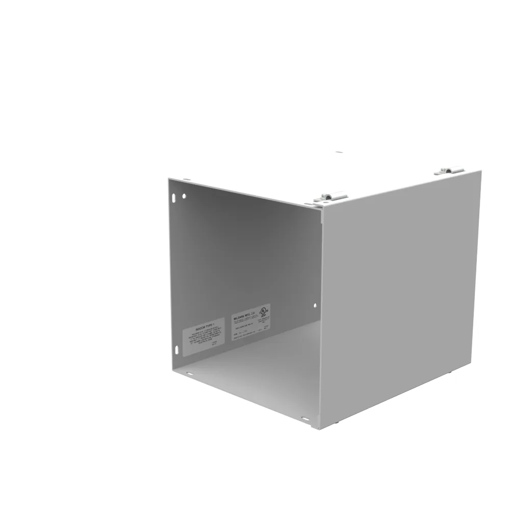 Ducto Cuadrado 10x12x10 Tipo Tapa Embisagrada NEMA Tipo 1 Listado UL Acero Sin Troqueles Gris ANSI 61