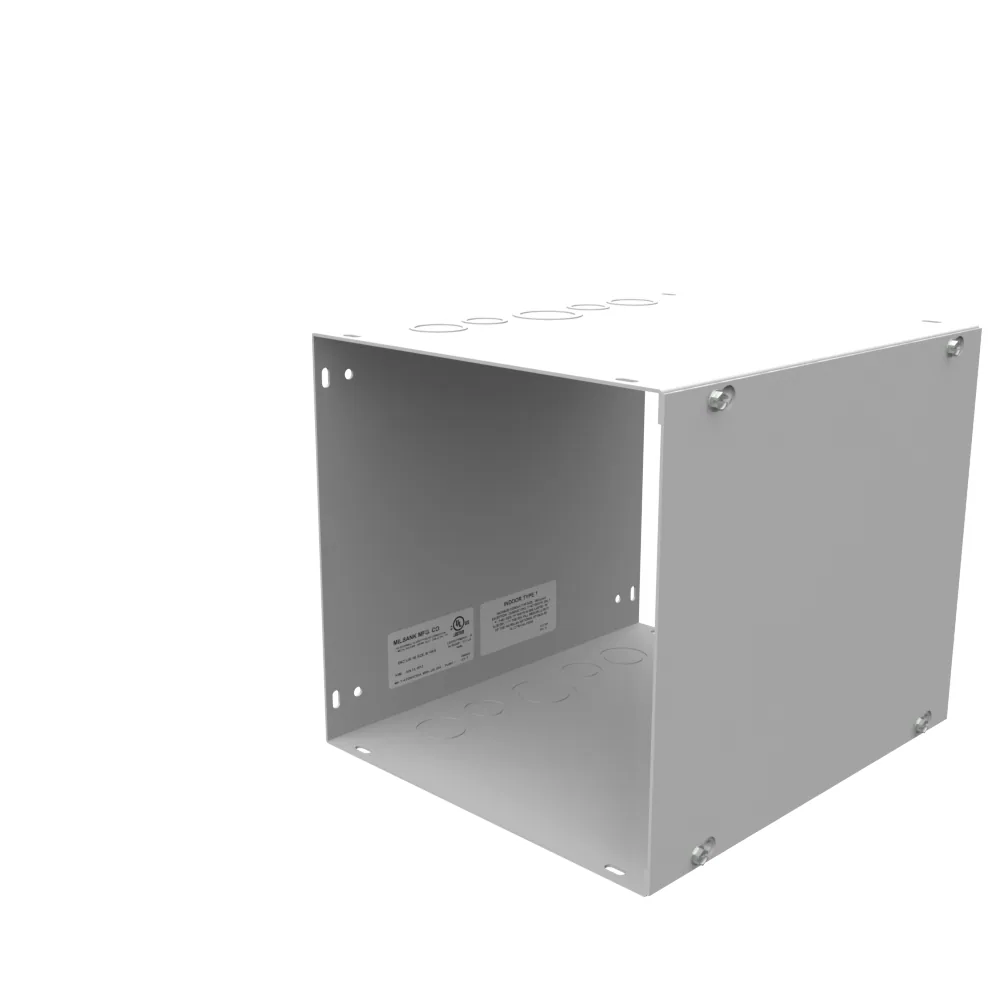 Ducto Cuadrado 10x12x10 Tipo Tapa Atornillada NEMA Tipo 1 Listado UL Acero con Troqueles Gris ANSI 61