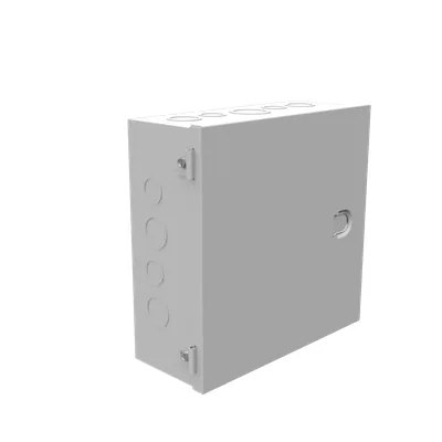 10X4X10 Hinge Cover UL Listed Type 1 Steel Knockouts ANSI 61 Gray Pull Handles