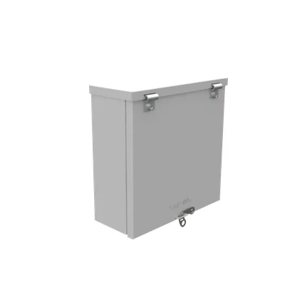 10X4X10 Hinge Cover UL Listed Type 3R Steel Knockouts ANSI 61 Gray Padlocking Flip Latch