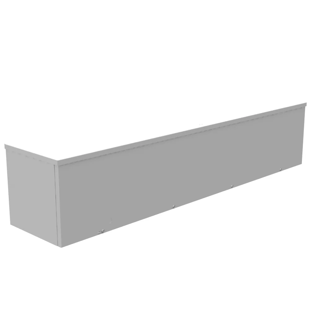 Ducto cuadrado 10X48X10 con tapa atornillada, acero UL Listed Tipo 3R con troqueles, gris ANSI 61 troquel cuadrado D para candado