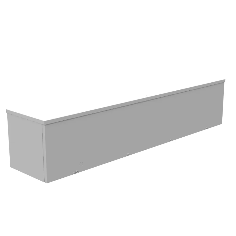 Ducto cuadrado 10X48X10 con tapa atornillada, acero UL Listed Tipo 3R sin troqueles, gris ANSI 61 troquel cuadrado D para candado