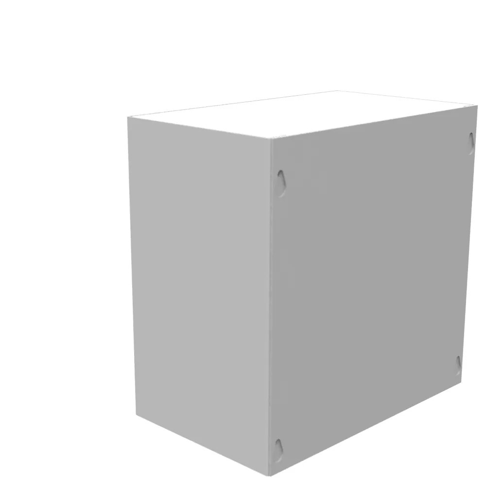 Tapa atornillada 10x6x10 IN, Tipo 1 Certificado UL, acero sin troqueles (KO), gris ANSI 61, tapa en blanco instalada