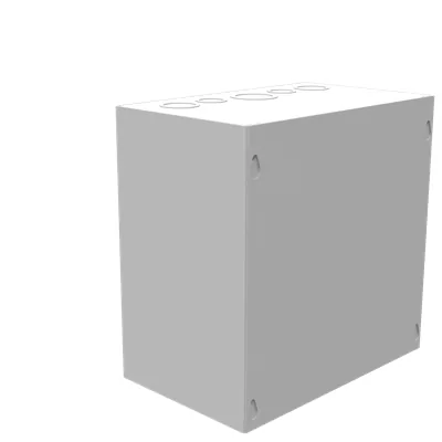 10X6X10 Screw Cover UL Listed Type 1 Steel Knockouts ANSI 61 Gray Blank Cover Installed