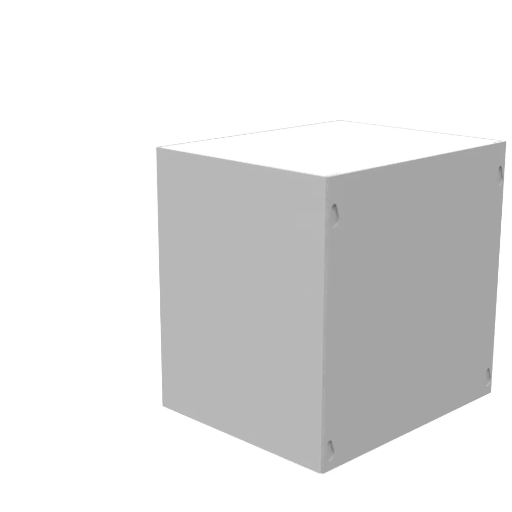 Gabinete con Tapa Atornillada 10X8X10 Certificado UL Tipo 1 Acero Sin Troqueles ANSI 61 Gris Tapa en Blanco Instalada