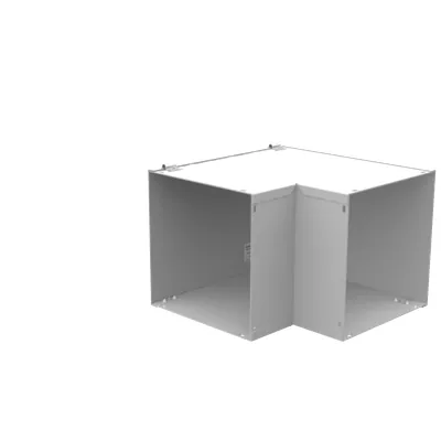 14.44x10.16x14.44 Wireway Elbow 90 for Hinge Wireway Outside Opening ANSI 61 Gray Steel